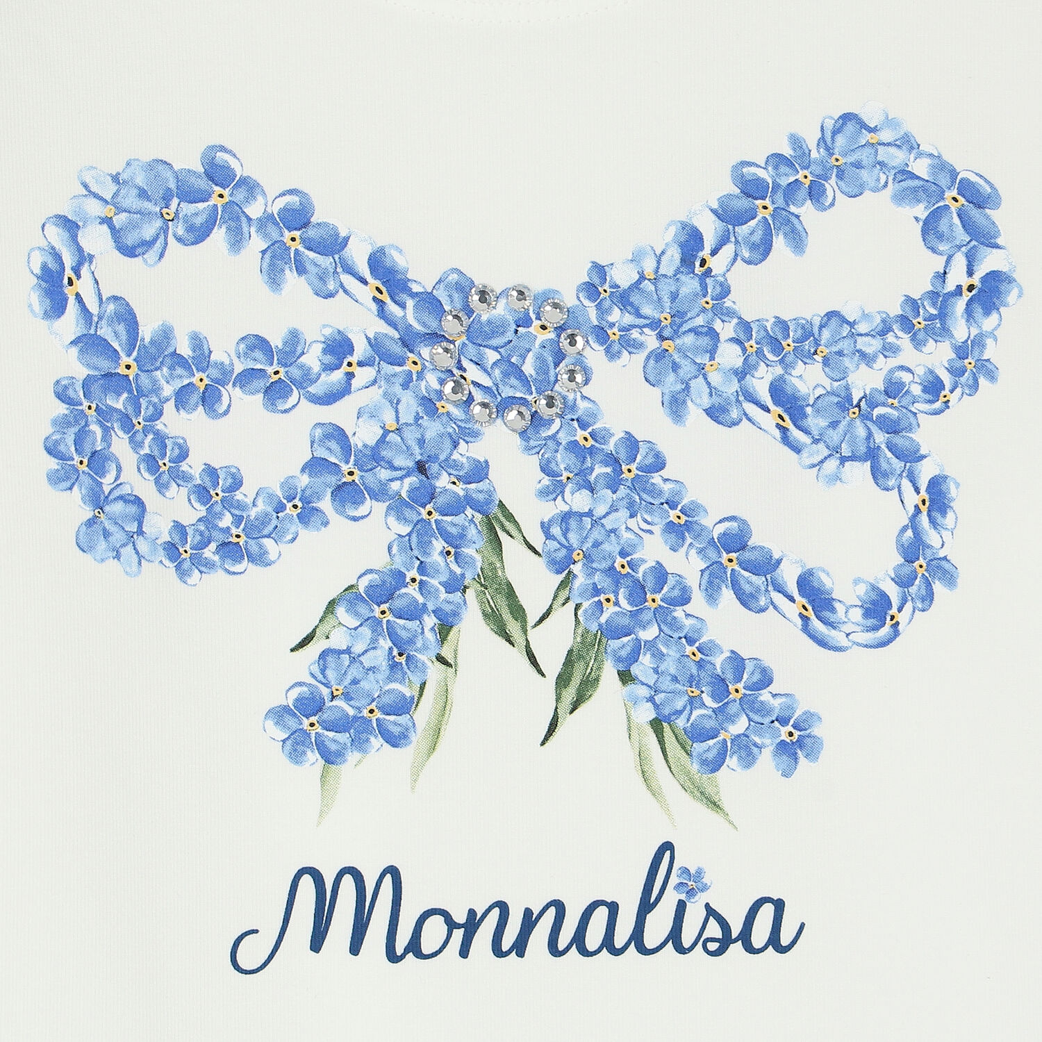 طقم بنات تنورة بطبعة الزهور باللون الأبيض والأزرق, 1, hi-res